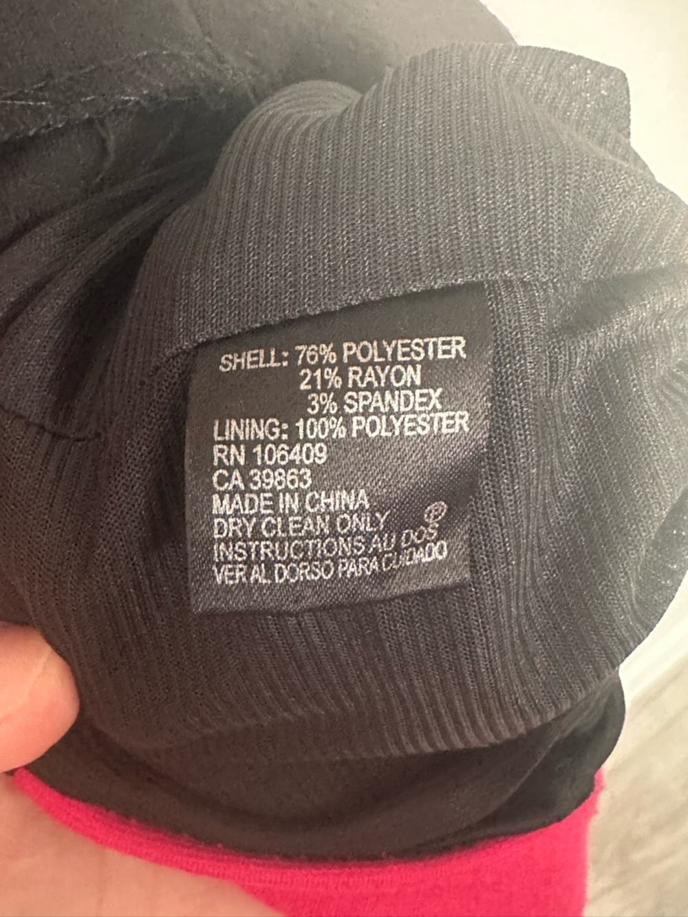 Tahari Fuchsia & Black Sheath Dress - Classic Colorblock Size 8 - Picture 5 of 5